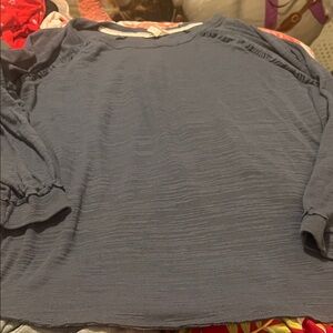 Elegant Long Sleeve Women's Top in Slate Blue